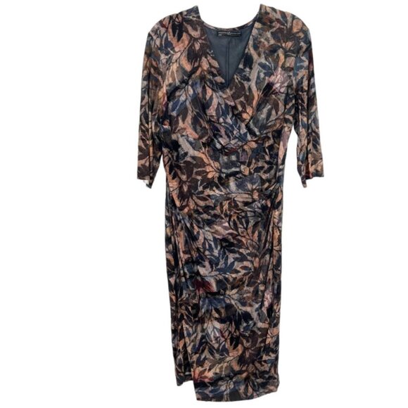 Peruvian Connection Dresses & Skirts - Peruvian Connection 3/4 Sleeve Faux-Wrap Dress Size Large